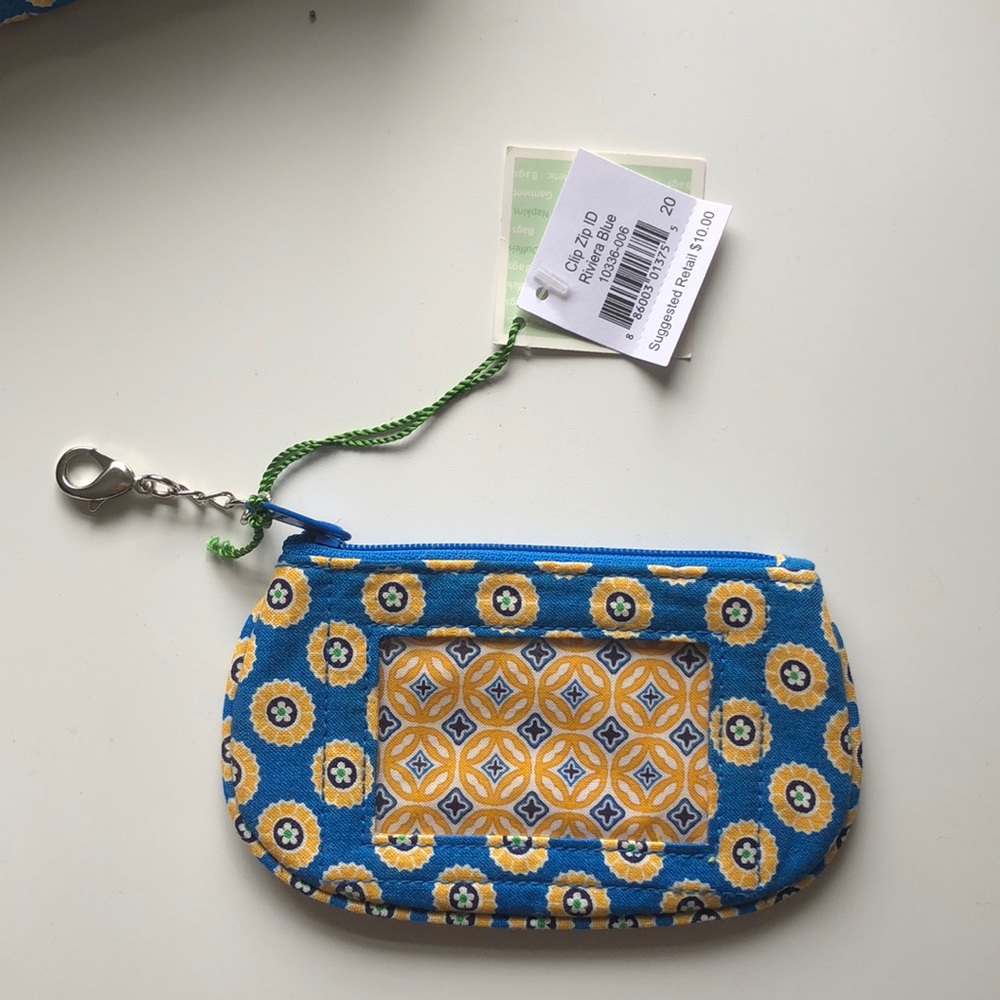 Vera Bradley clip zip ID in riviera blue